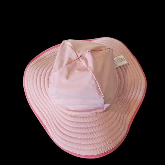 Ruffle Butts Toddler Girl Pink Sun Pool Hat Reversible 3T 4T 5T Nylon Floppy - Picture 4 of 10